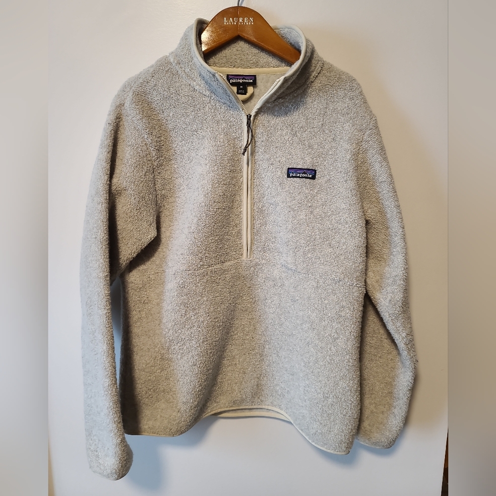 Patagonia Women's Reclaimed Fleece Pullover 1/2 Zip Size Medium Beige
